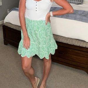 Eyelet flounce skirt